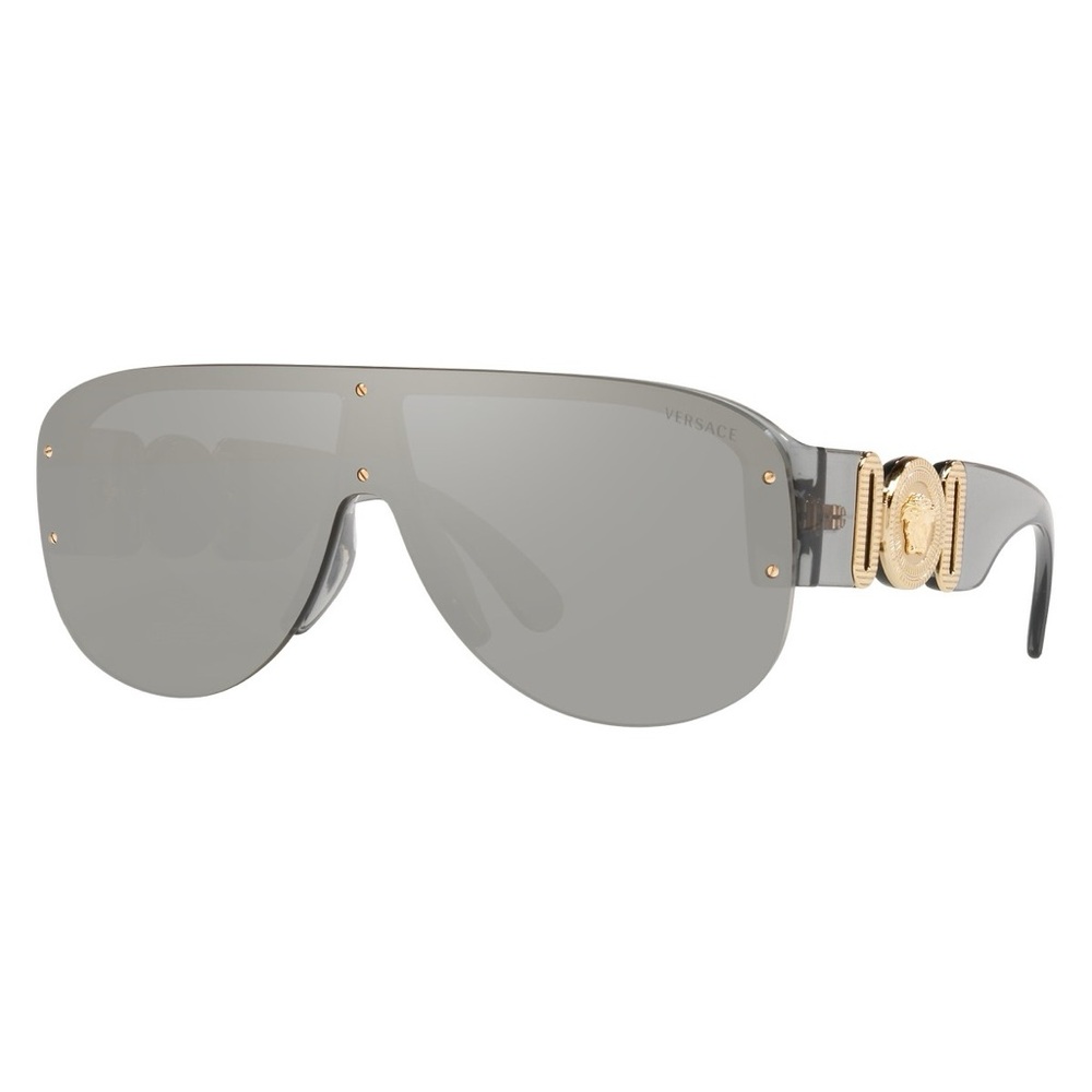 NEW VERSACE VE4391 3116G SHIELD SUNGLASSES MOD4391 311/6G GREY EYEWEAR